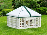 4 Panel Dog Playpen with Roof White 63 x 63 x 67 cm Plastic 42027214
