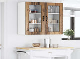 Wall Glass Cabinet LUCCA 2 pcs Old Wood 40 x 31 x 80 cm 885002