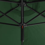 ZNTS Double Garden Parasol with Steel Pole Green 600 cm 312562