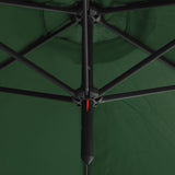 ZNTS Double Garden Parasol with Steel Pole Green 600 cm 312562