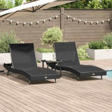 Sun Lounger 3 pcs Black 197 x 70 x 82 cm Poly Rattan 3381203