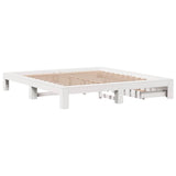 Bed Frame without Mattress White 200x200 cm Solid Wood Pine 3308988