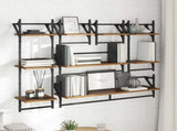Wall Shelf Set 6 pcs Old Wood 100 x 25 x 30 cm Engineered Wood 882838