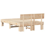 Bed Frame with Headboard Natural 120 x 200 cm Solid Pine Wood 872569