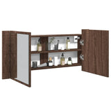 LED Bathroom Mirror Cabinet Brown Oak 100x12x45 cm 834961