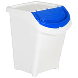 Stackable Waste Bins with Lids 3 pcs White PP 120 L 364070