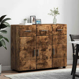 Sideboard FLORIN Smoked Oak 88.5 x 30.5 x 73 cm Engineered Wood 880316
