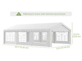 6m x 4m Heavy Duty Garden Gazebo, Galvanised Marquee Party Tent with Removable Sides and Windows for T3398P318643