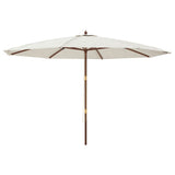 Garden Parasol with Wooden Pole Sand 400x273 cm 363175