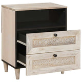 Bedside Cabinet Beige 50 x 33 x 62 cm Solid Acacia wood 4018126