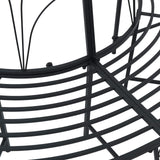 Tree Bench 4-Seater 160 x 80 x 89 cm Steel Black Half-round 42029516