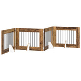 Dog Gate with Stands 4 pcs Old Wood 80 x 60 cm Engineered Wood 892137