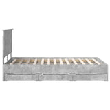 Bed Frame with Drawer Concrete Grey 120 x 190 cm Engineer Wood 3411141