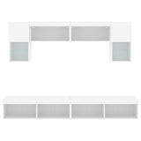 6 Piece TV Wall Units with LED White Engineered Wood 3216704