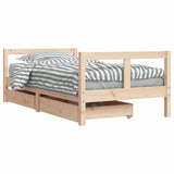 Kids Bed Frame with Drawers 80x160 cm Solid Wood Pine 834414