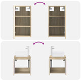 Bathroom Furniture Set 3 pcs Sonoma Oak 33 x 34.5 x 160 cm 3406075