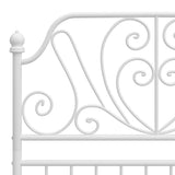 Bed Frame White Powder-coated metal Single Durable Bed Frame 324842