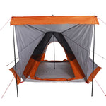 ZNTS Family Tent Tipi 6-Person Grey and orange Waterproof 4009440