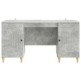 Desk with Door Concrete Grey 142.5 x 50 x 75 cm Engineered Wood 3414579