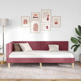 Corner Bed Frame with Headboard Wine Red 80 cm x 200 cm Velvet 42016176