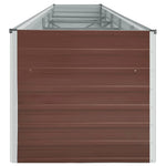 Garden Raised Bed Galvanised Steel 400x80x77 cm Brown 47062