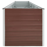 Garden Raised Bed Galvanised Steel 400x80x77 cm Brown 47062