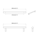 Cabinet Handle 12 pcs Silver 800 mm Stainless Steel 864740