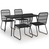 Dining Set Black Poly rattan Large Stackable Outdoor Dining Set 3060245