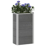 Garden Raised Bed Grey 50 x 30 x 22 cm WPC and Aluminium 42039085
