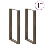 Bar Table Legs U-Shaped 2 pcs Natural Steel 60x cm Steel 4013239