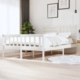 3101154 Bed Frame without Mattress White Solid Wood 140x200 cm