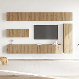 7 Piece TV Cabinet Set Wall-mounted Artisan Oak Engineered Wood 3329214