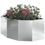 Corner Planter Silver 60 x 60 x 35 cm Galvanised steel 883645