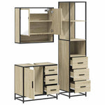 ZNTS 3 Piece Bathroom Furniture Set Sonoma Oak Engineered Wood 3301166