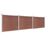 Fence Panel Set WPC 526x146 cm Brown 3070452