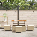 Garden Dining Set Beige Poly Rattan 42007923