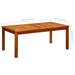 ZNTS Garden Coffee Table 110x60x45 cm Solid Acacia Wood 316401