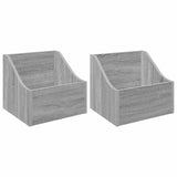 LP Record Box 2 pcs Grey Sonoma 37 x 33 x 32 cm Engineered Wood 8012773