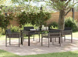 Garden Dining Set 5 pcs Grey Poly Rattan 3380750