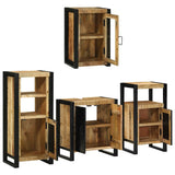 Bathroom Furniture Set with Shelf 4 pcs Brown Solid Mango Wood 3305694