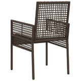 Garden Chair 2 pcs Brown 55 x 53 x 85 cm Poly Rattan 42003446