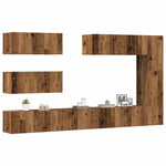 ZNTS 7 Piece TV Cabinet Set Wall-mounted Old Wood Engineered Wood 3329139