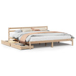 ZNTS Bed Frame without Mattress 180x200 cm Super King Solid Wood Pine 3301546