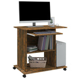 Computer Desk Smoked Oak 80x50x75 cm Engineered Wood 815543