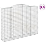 Arched Gabion Baskets 4 pcs 300x50x220/240 cm Galvanised Iron 3146811