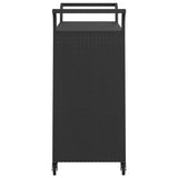 Bar Cart with Drawer Black 100x45x97 cm Poly Rattan 316663