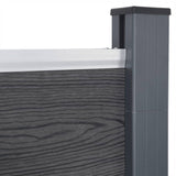 Fence Panel Set Grey 353x186 cm WPC 3211831