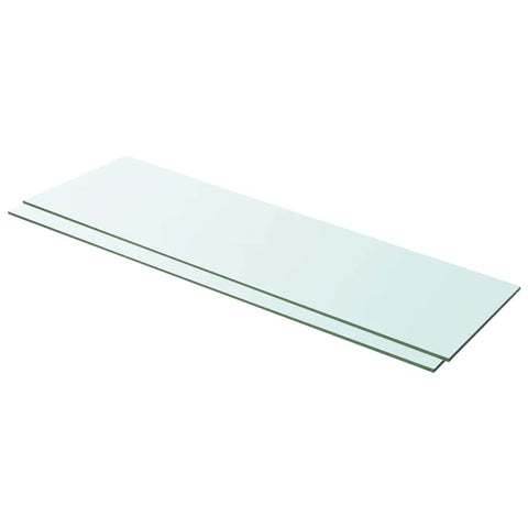 Shelves 2 pcs Panel Glass Clear 100x30 cm 3051586