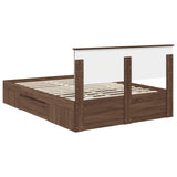 Bed Frame with Headboard Brown Oak 140 x 200 cm Engineered Wood 3408759
