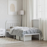 Metal Bed Frame without Mattress with Headboard White 80x200cm 353675